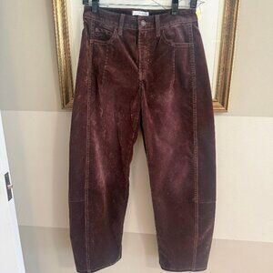 NWT 12th Tribe Gracyn Mulberry Velveteen pants size 26